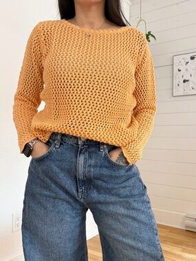 Lafayette 148 open stitch linen blend sweater